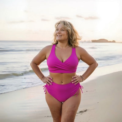 VIONA | LACE-UP CROP BIKINI SET