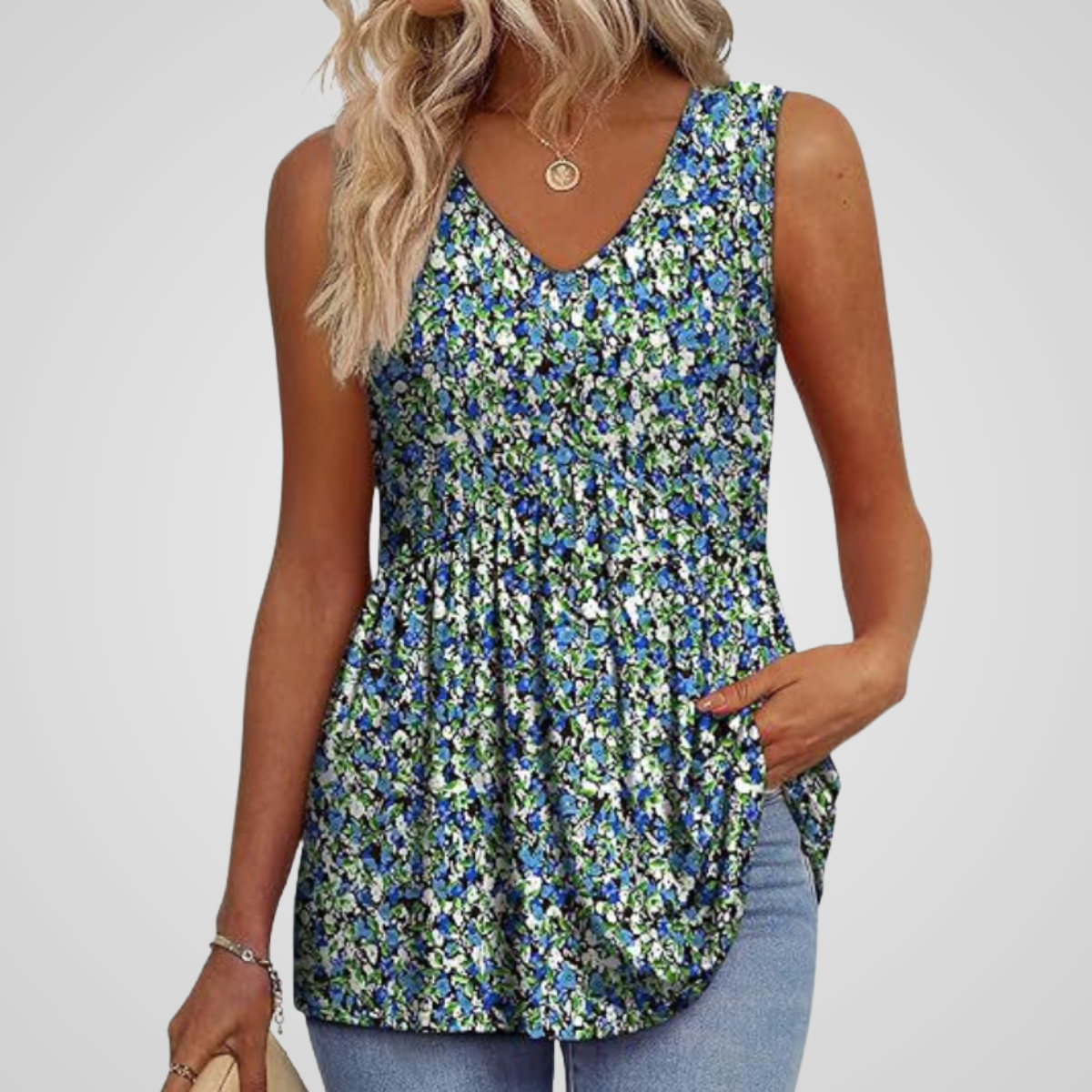 LYANNA | FLOWY V-NECK TANK