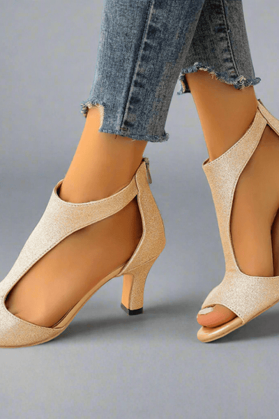 MIREYA | NUDE CUTOUT HEELS