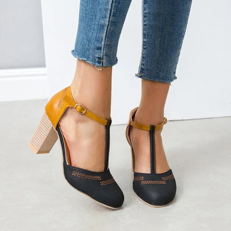 MILENA | TWO-TONE BLOCK HEELS