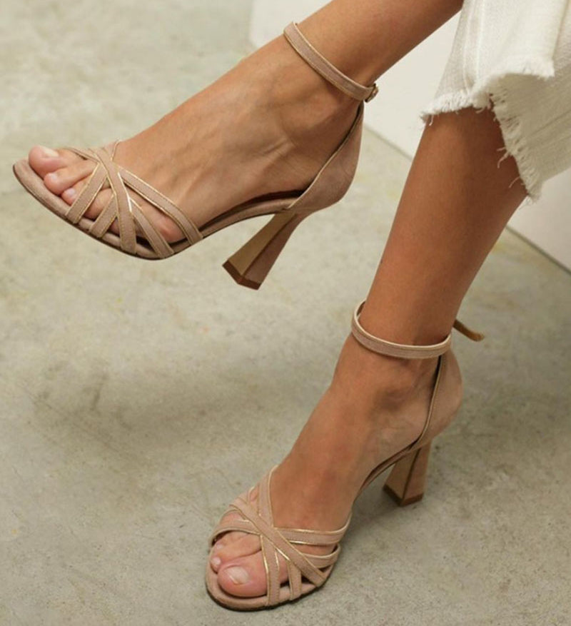 TALINA | STRAPPY NUDE SANDALS