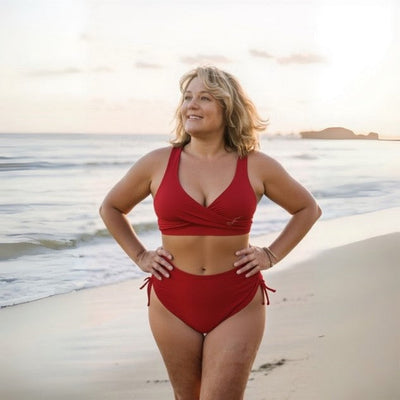 VIONA | LACE-UP CROP BIKINI SET