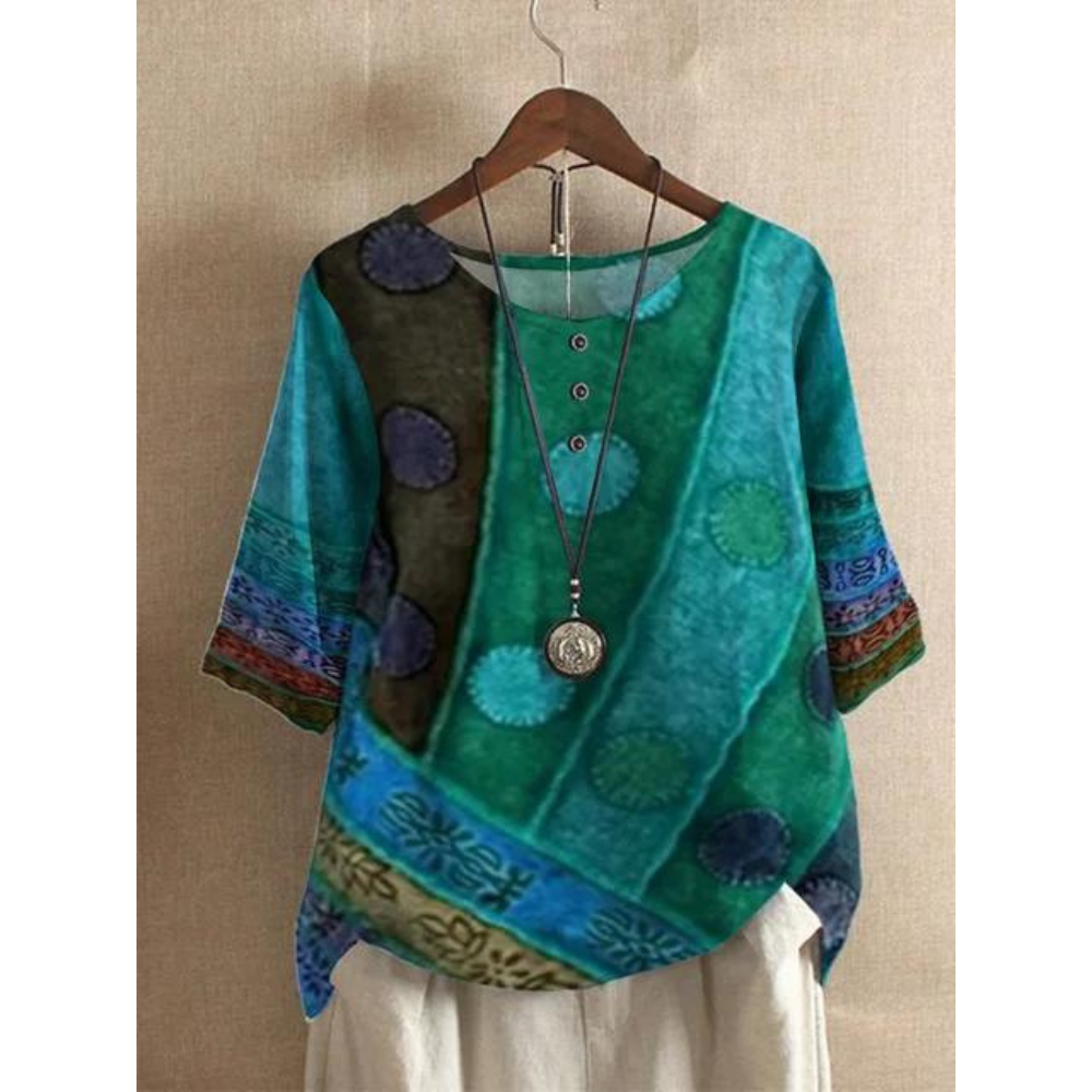 MIRABEL | BOHO COLORBLOCK BLOUSE