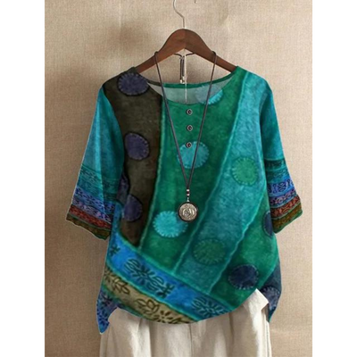 MIRABEL | BOHO COLORBLOCK BLOUSE
