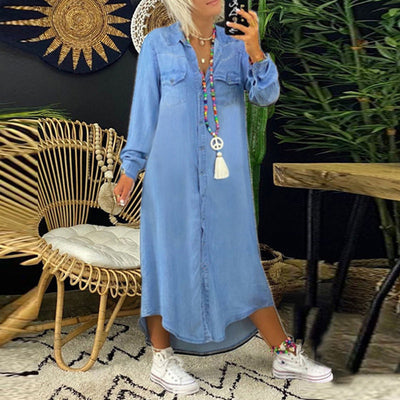 EMERY | LONG SLEEVE DENIM DRESS