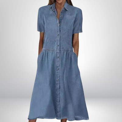 PAIGE | SHORT SLEEVE BUTTON DRESS