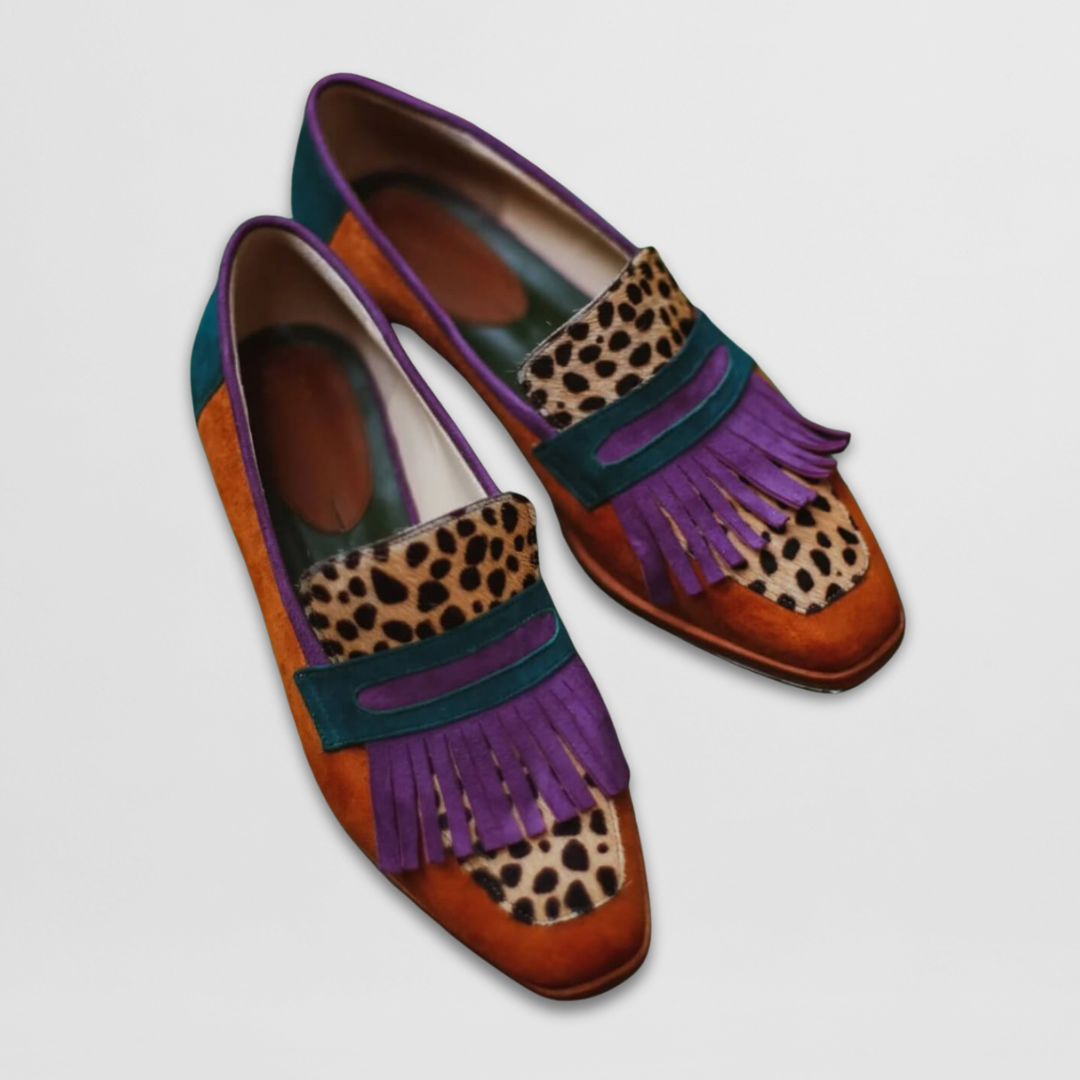 DELILAH | FRINGED COLORBLOCK LOAFERS