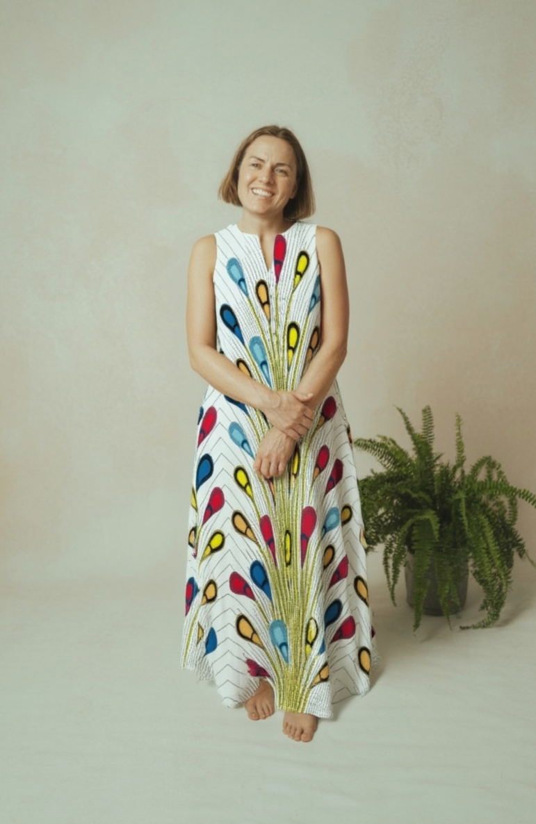 NOVA | PEACOCK FEATHER MAXI DRESS