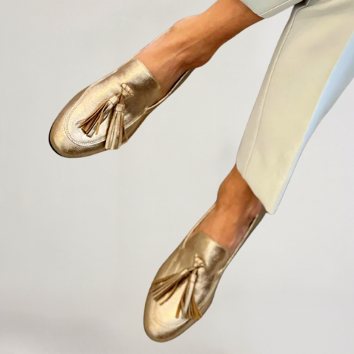 AUDE | METALLIC TASSEL LOAFERS