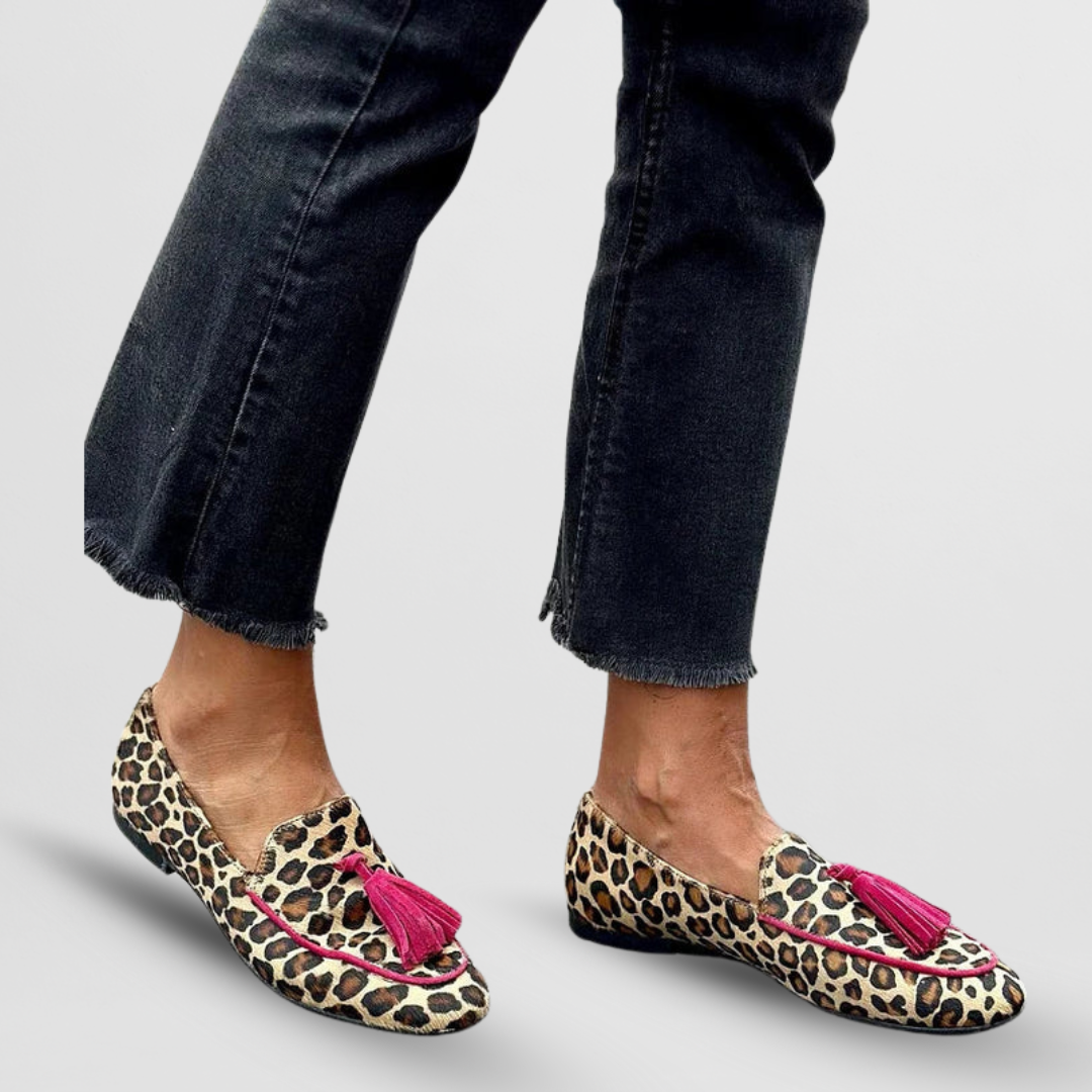 BRIANA | LEOPARD TASSEL LOAFERS