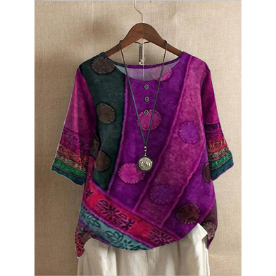 MIRABEL | BOHO COLORBLOCK BLOUSE