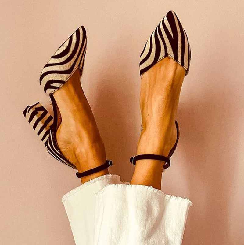 JULISSA | ZEBRA STRIPE HEELS