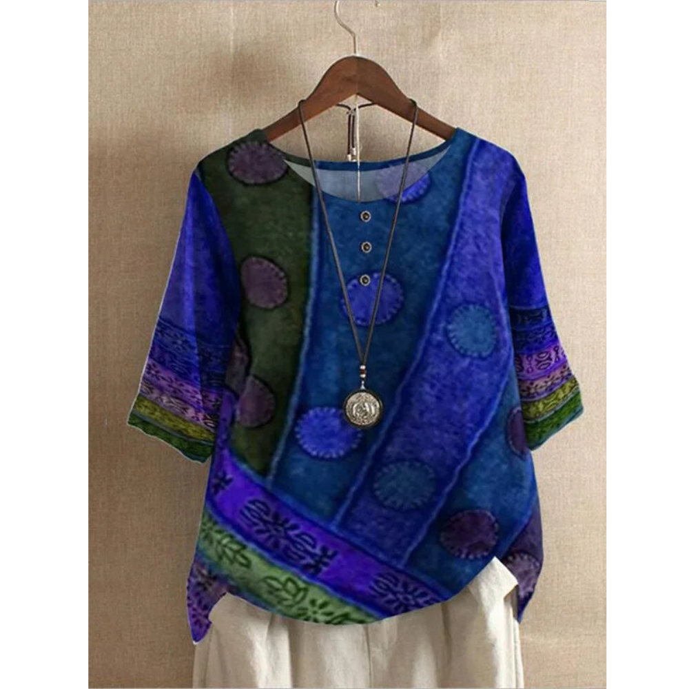 MIRABEL | BOHO COLORBLOCK BLOUSE