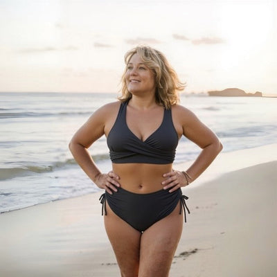 VIONA | LACE-UP CROP BIKINI SET