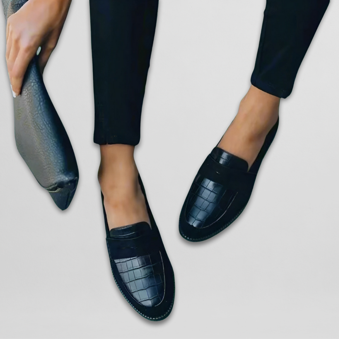 LEONA | CROC EMBOSSED LOAFERS