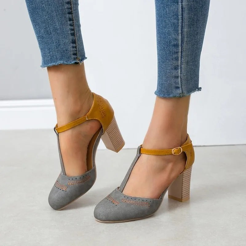 MILENA | TWO-TONE BLOCK HEELS
