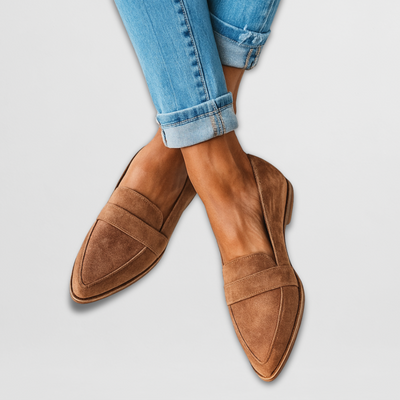 JANELLE | TAN POINTED LOAFERS
