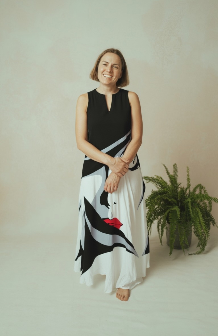 CALLA | MONOCHROME FACE MAXI DRESS
