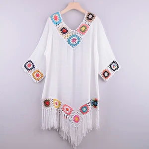 LANA | CROCHET TRIM FRINGE COVER-UP
