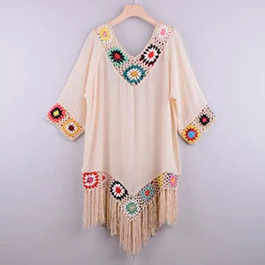LANA | CROCHET TRIM FRINGE COVER-UP