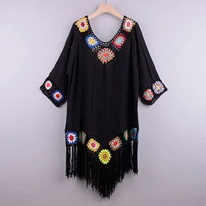 LANA | CROCHET TRIM FRINGE COVER-UP