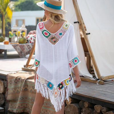 LANA | CROCHET TRIM FRINGE COVER-UP