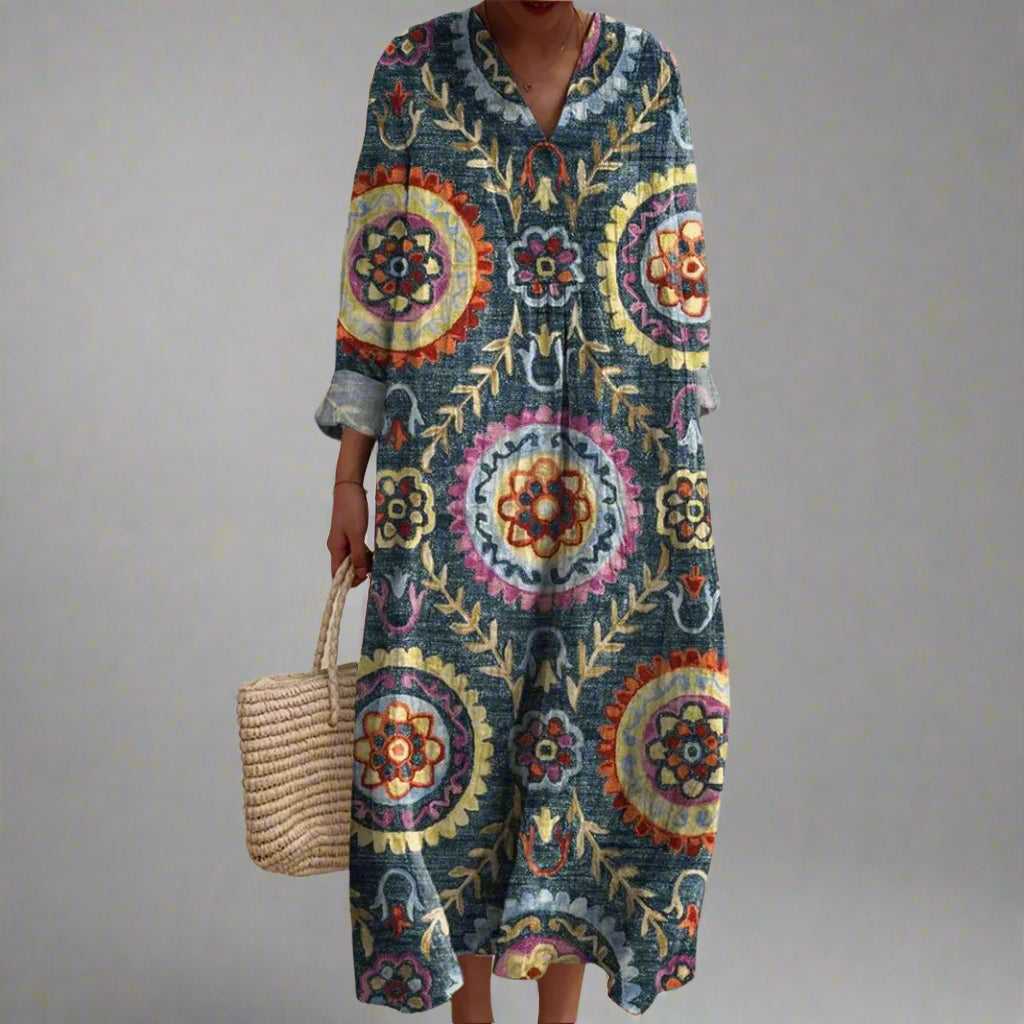 MAXINE | BOHO PRINT MAXI DRESS