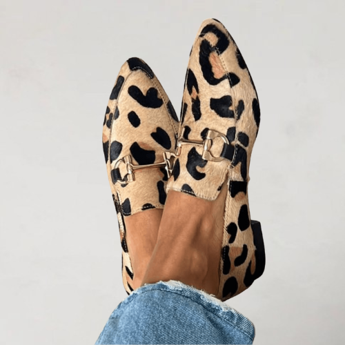MIRA | GOLD BIT LEOPARD LOAFERS
