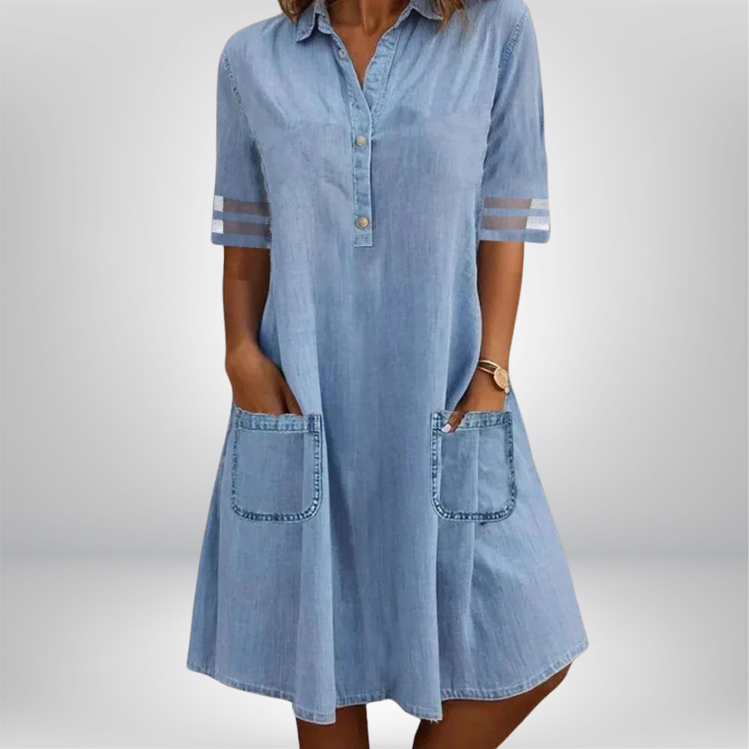 HOLLY | POCKET FRONT DENIM DRESS