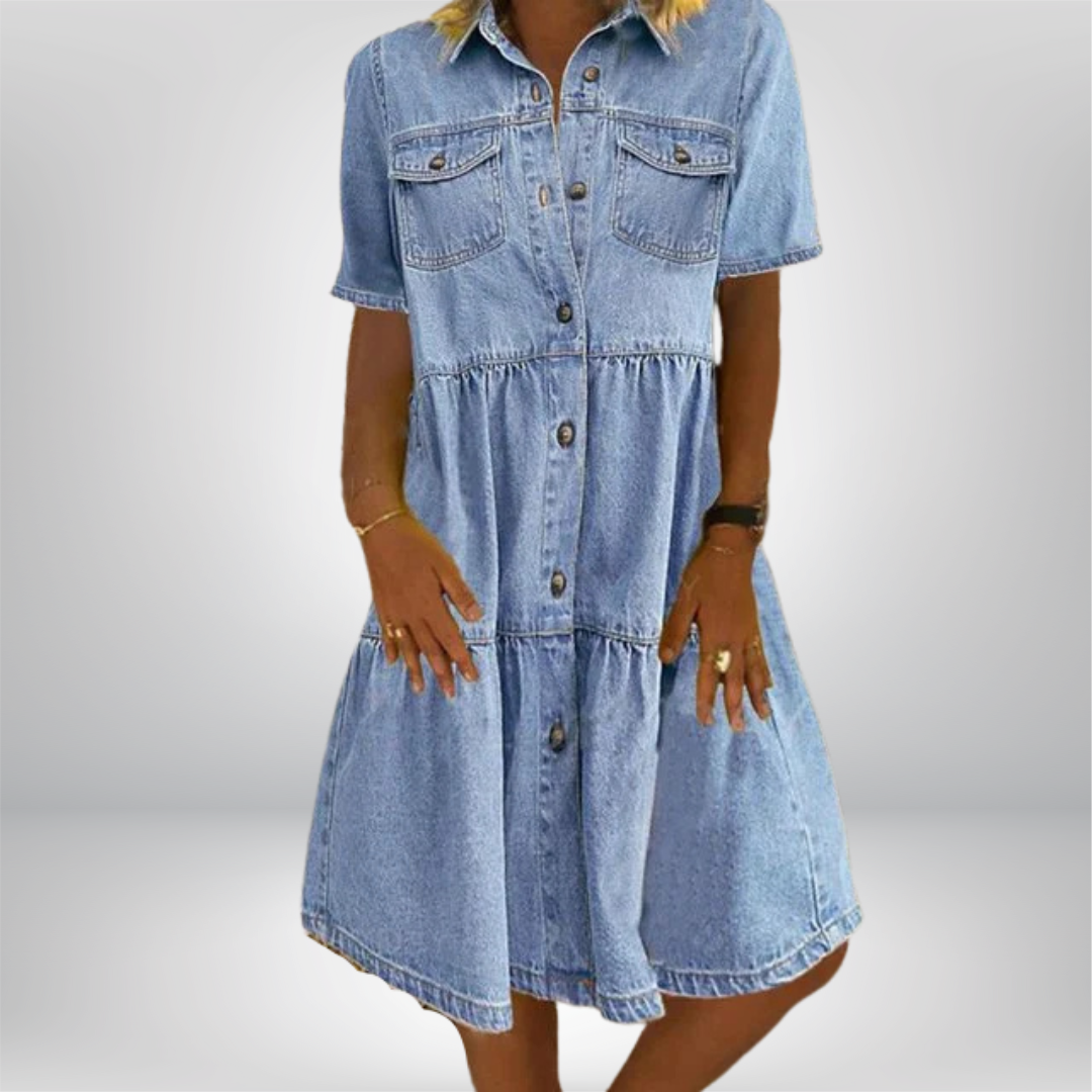 MAISIE | TIERED DENIM DRESS