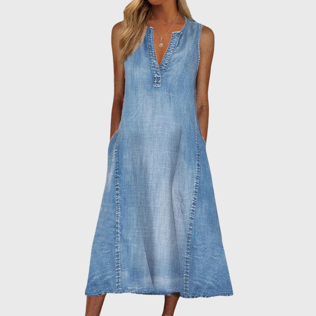 AVERY | SLEEVELESS DENIM DRESS