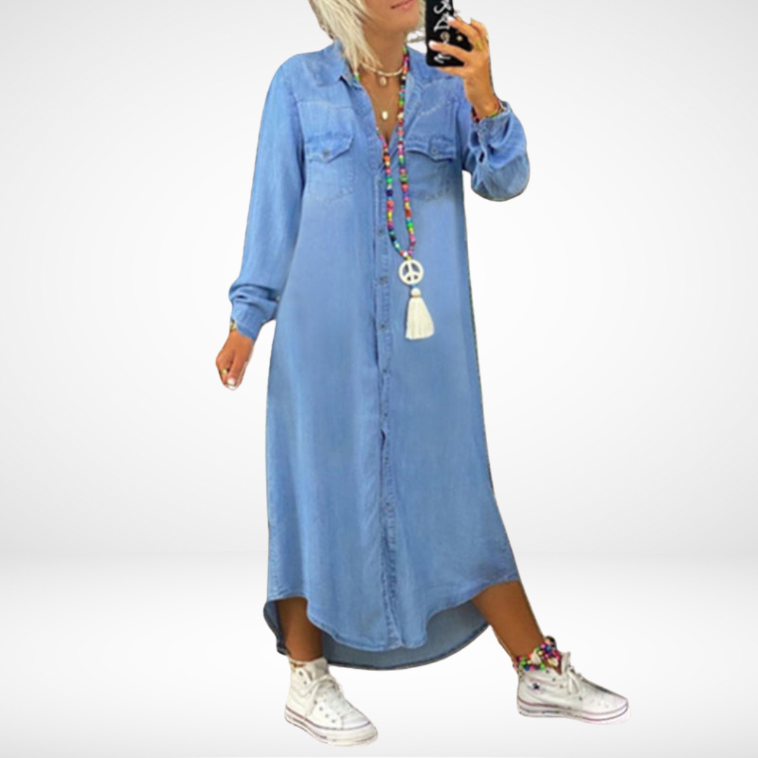 EMERY | LONG SLEEVE DENIM DRESS