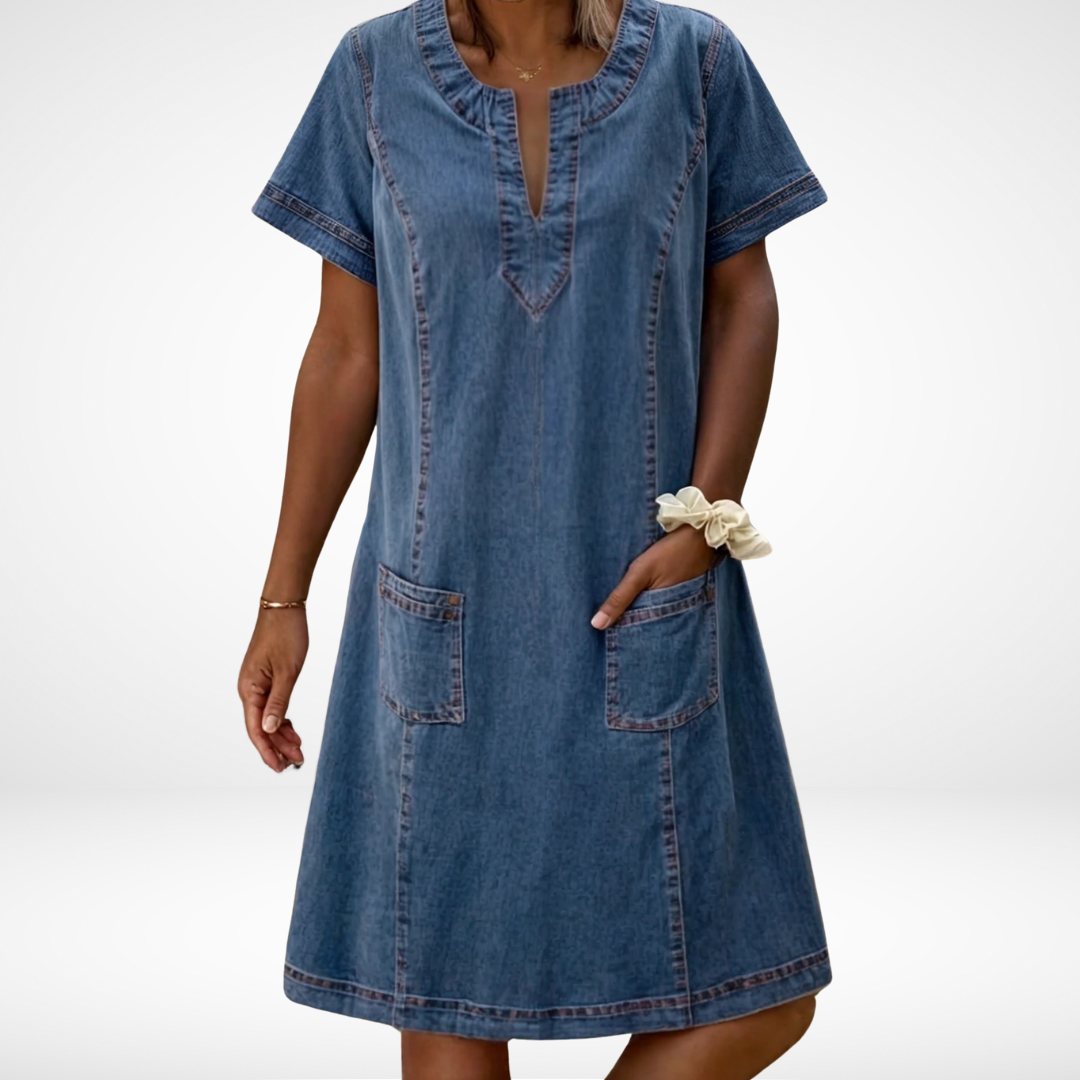 BRYNLEE | POCKET FRONT DENIM DRESS