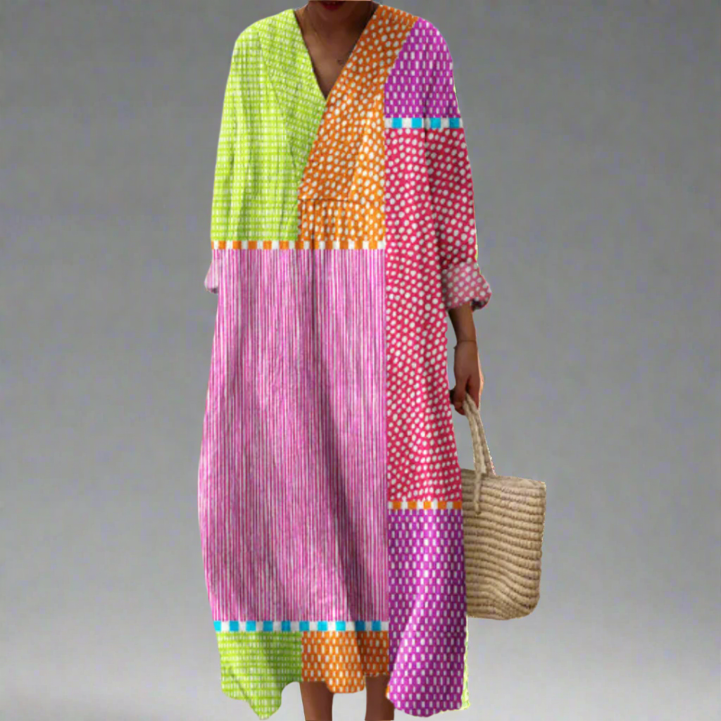 RUBY | BRIGHT PATCHWORK MAXI DRESS