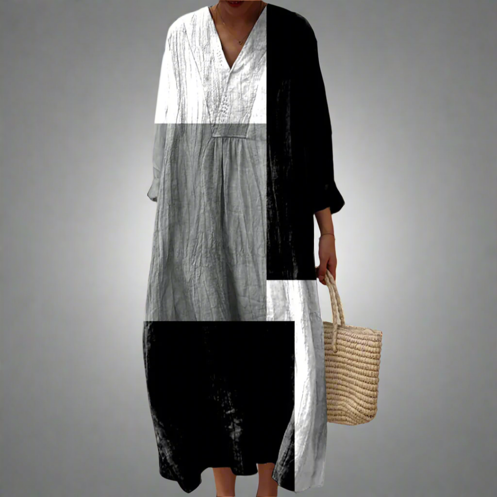 COLETTE | MONOCHROME BLOCK MAXI DRESS