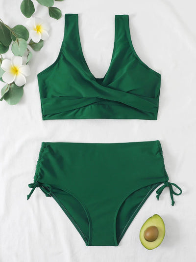 VIONA | LACE-UP CROP BIKINI SET