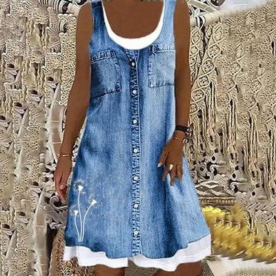 NADIA | BUTTON FRONT DENIM DRESS