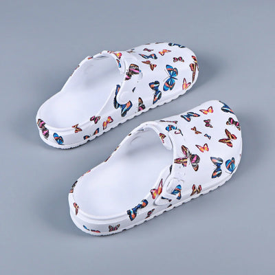 RAQUEL | BUTTERFLY PRINT GARDEN CLOGS