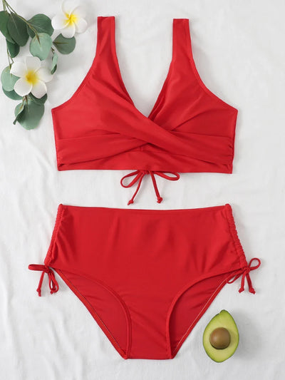 VIONA | LACE-UP CROP BIKINI SET