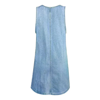 JEMMA | SLEEVELESS POCKET DENIM DRESS