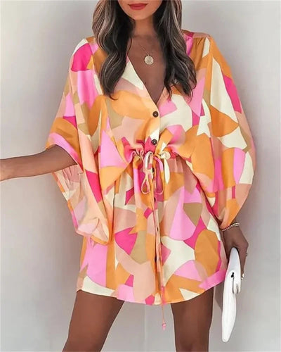 SIENNA | BRIGHT BUTTON BEACH DRESS