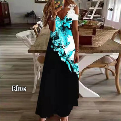 NADYA | FLORAL COLD-SHOULDER MAXI
