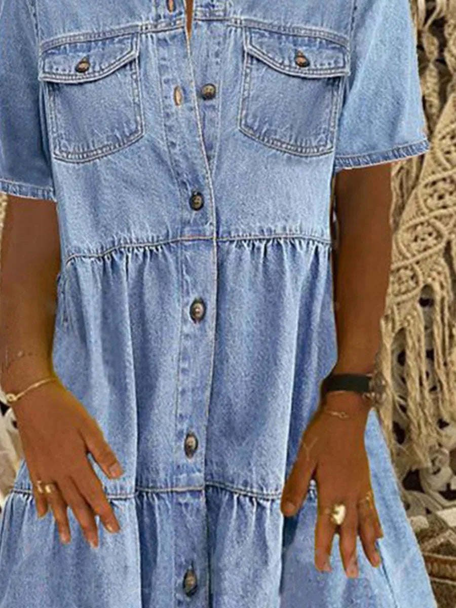 MAISIE | TIERED DENIM DRESS