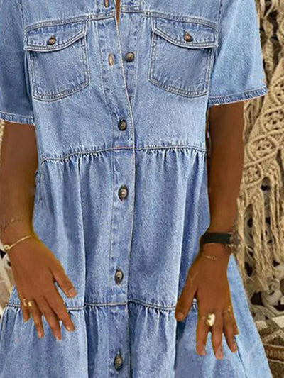 MAISIE | TIERED DENIM DRESS