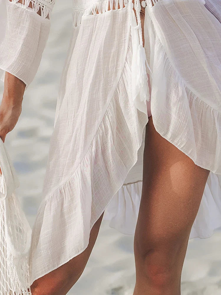 VIVIAN | BUTTON FRONT BEACH DRESS