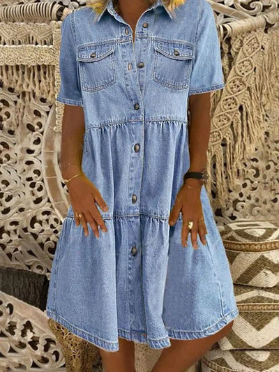 MAISIE | TIERED DENIM DRESS