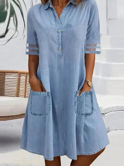 HOLLY | POCKET FRONT DENIM DRESS