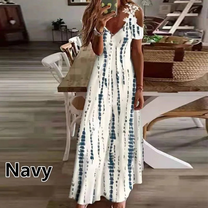 NADYA | FLORAL COLD-SHOULDER MAXI
