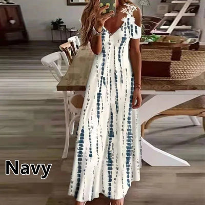 NADYA | FLORAL COLD-SHOULDER MAXI