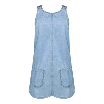 JEMMA | SLEEVELESS POCKET DENIM DRESS